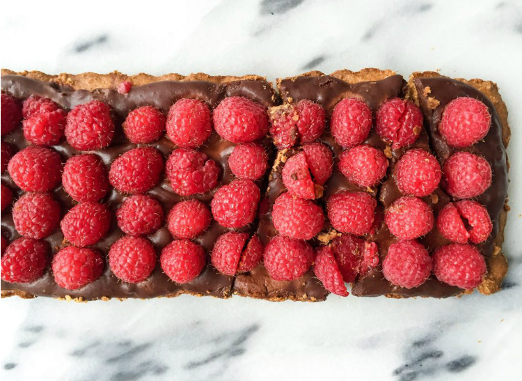 8 Ingredient Dark Chocolate Raspberry Tart