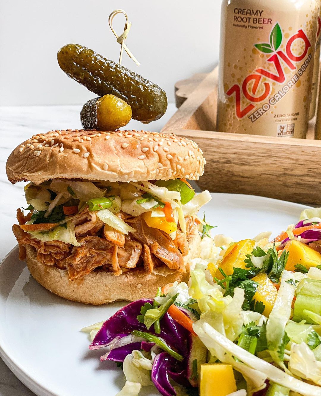 Zevia Creamy Root Beer Barbeque Chicken Sandwiches 