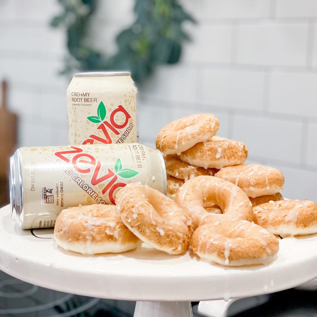 Mini Zevia Creamy Root Beer Cake Donuts 