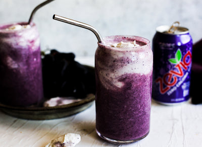 Grape Shake with Coconut Whipped Cream