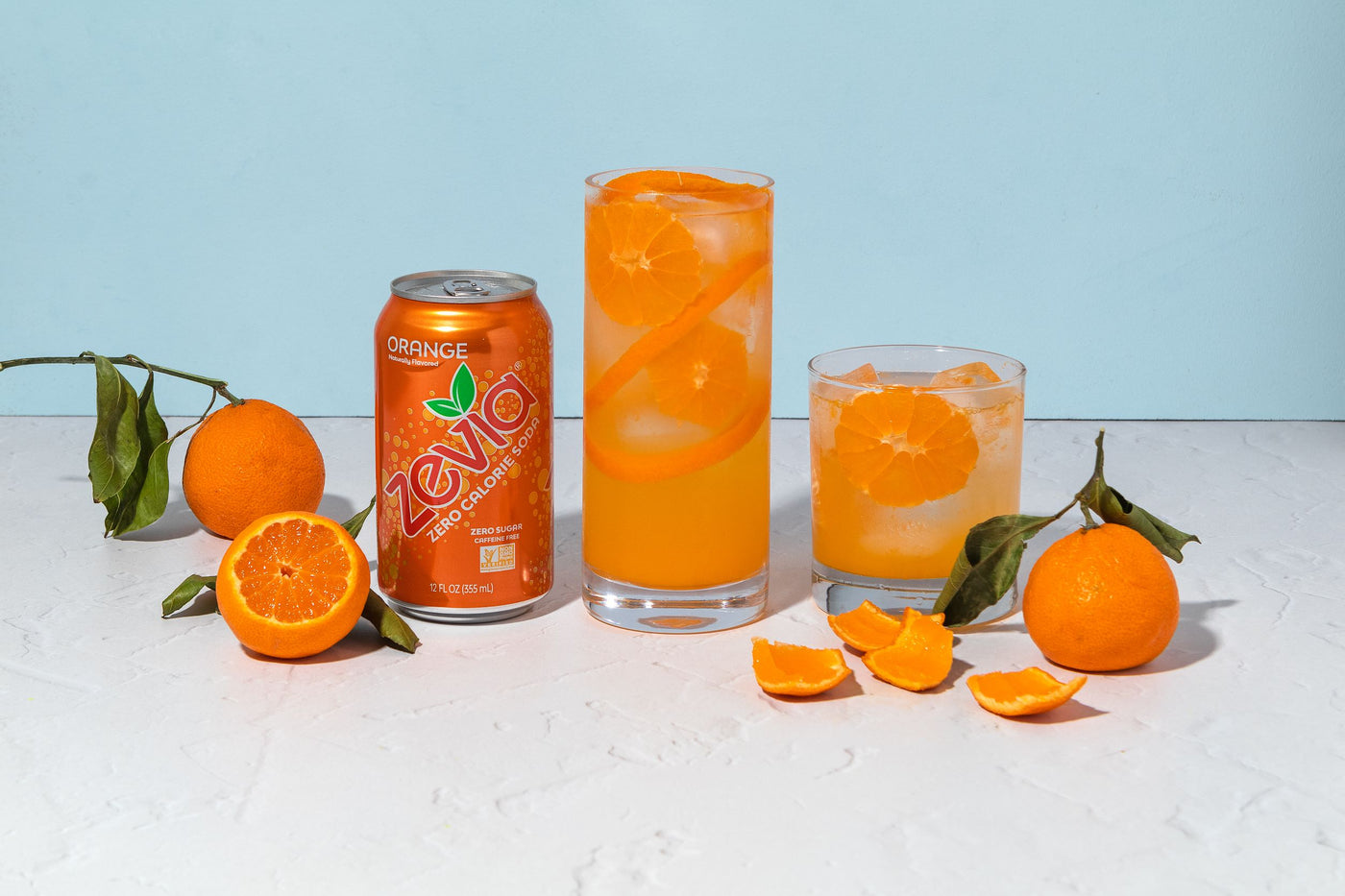 Citrus Gin Smash made with Zevia Orange Soda