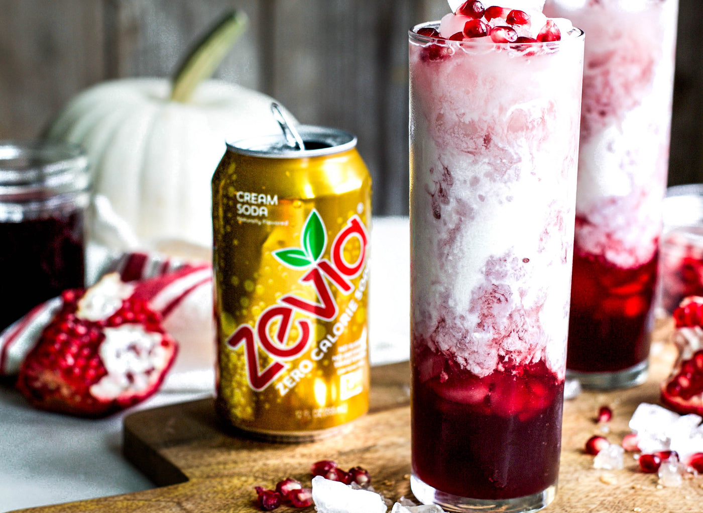 Pomegranate Cream Soda Cocktail