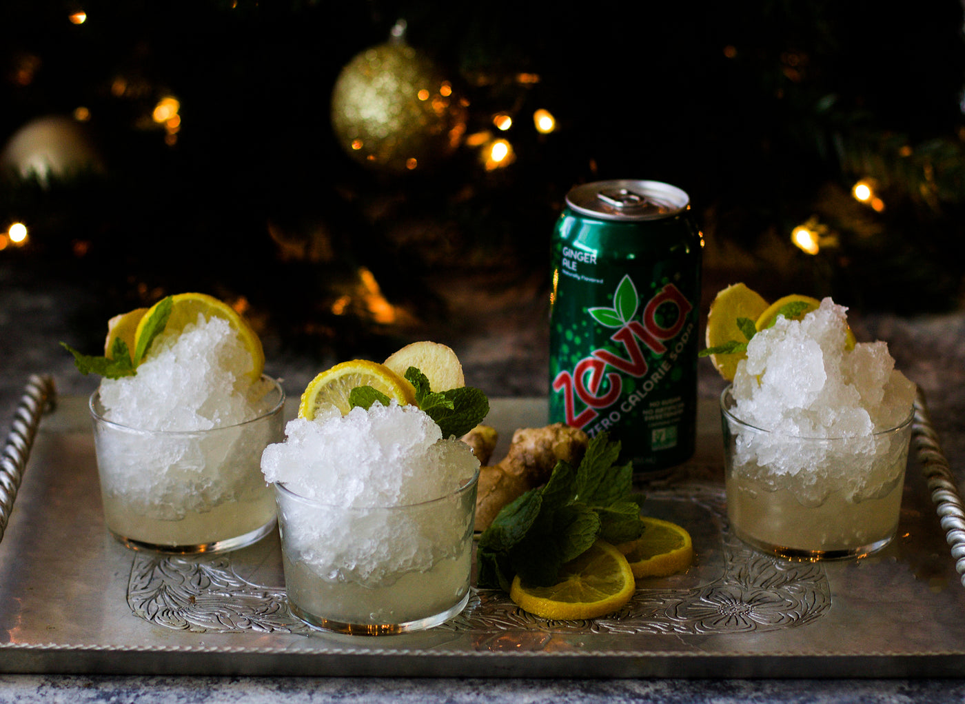 Ginger, Lemon, and Mint Granita