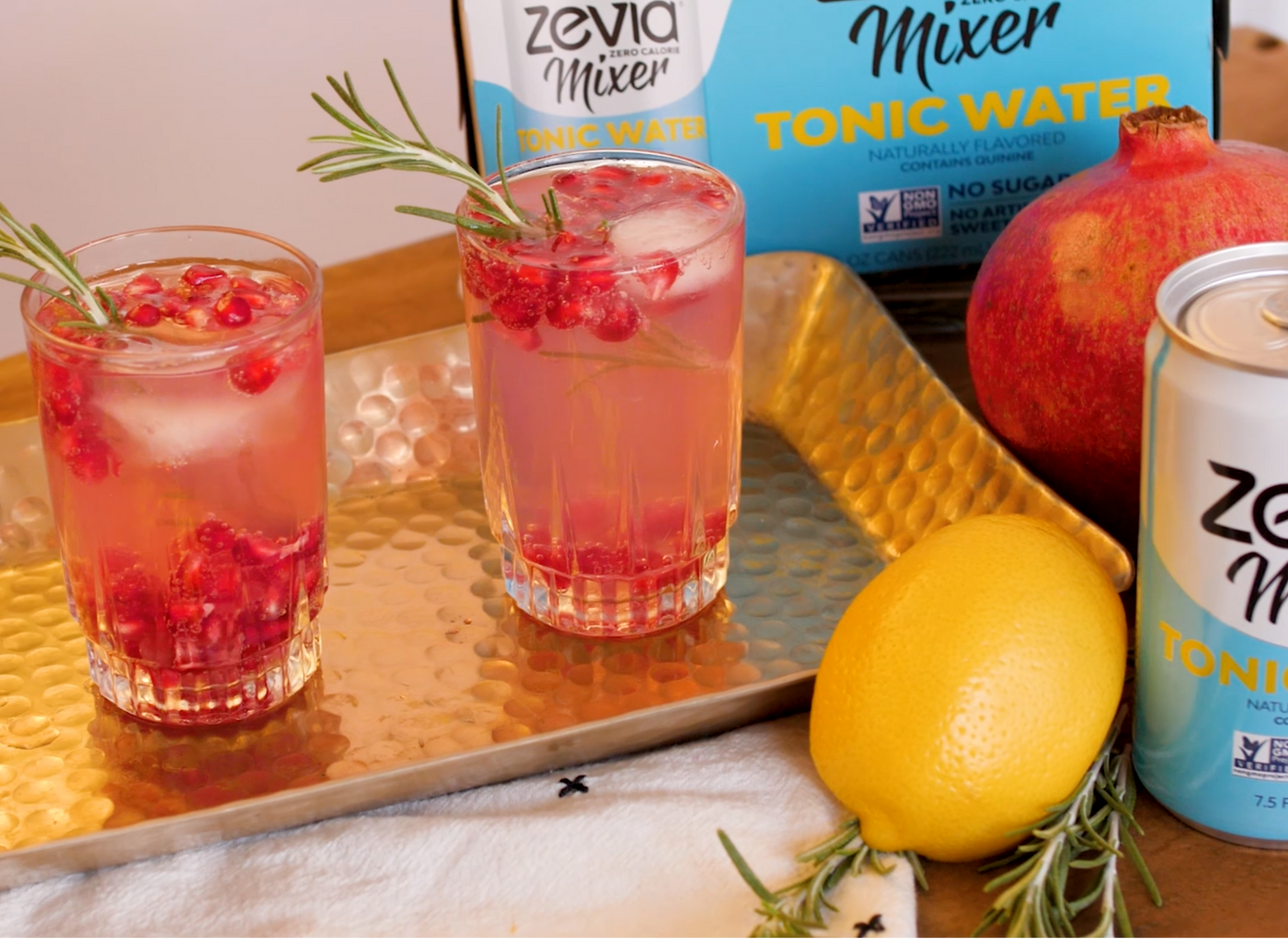 Zevia Pomegranate Citrus Old Fashioned