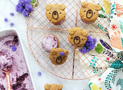 Zevia Almond Butter and Grape "Beary" Jelly Ice Cream Sandwiches