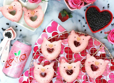 Zevia Strawberry Vanilla Valentine's Day Donuts