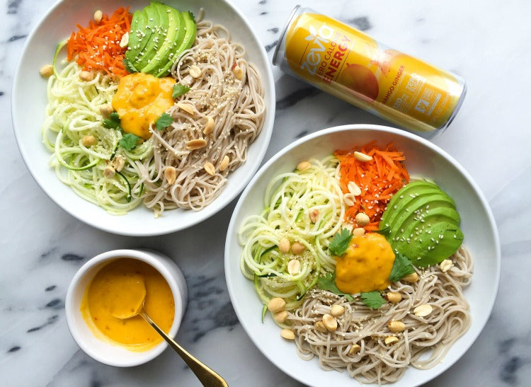 Soba Noodle Salad with Zevia Mango Ginger Energy Dressing