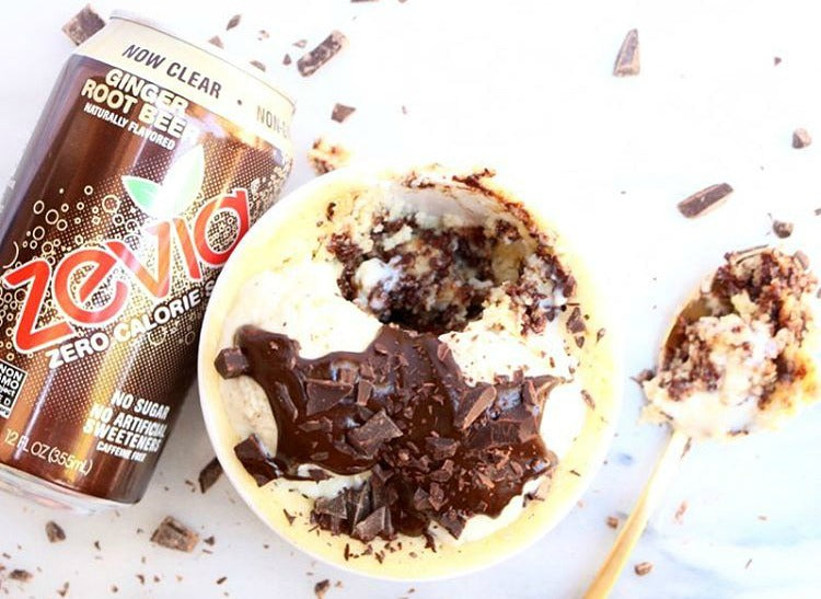 Zevia Ginger Root Beer Chocolate Chip Mug Cake